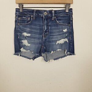 NWT American Eagle Hi-Rise Shortie Next Level Stretch Jean Shorts Size 4